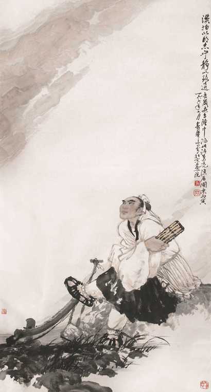 刘春华 1986年作 诸葛先生躬耕图 立轴